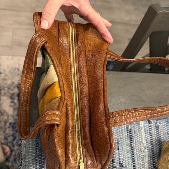 Vintage 70s Boho Patchwork Leather Bag 🤎 - Picture 7 of 13